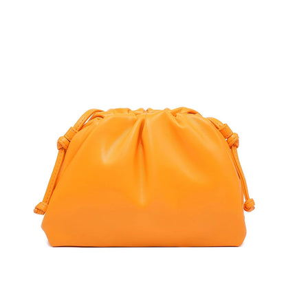Women's PU Leather Cloud Bag - Ruched Dumpling Small Crossbody Clutch for Parties, Weddings, and Chic Style