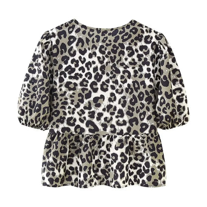 Women's Leopard Crop Top