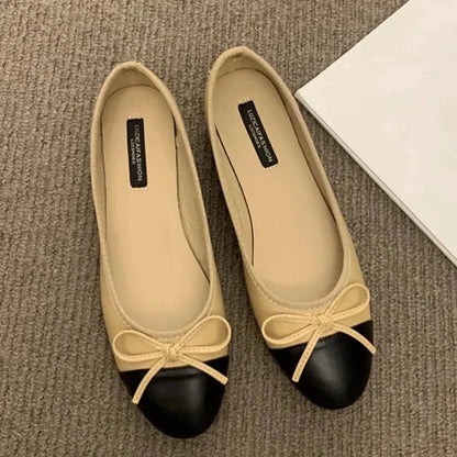 Bow Knot Ballet Flats - Stylish Women’s Ballet Shoes with Comfortable Fit and Bow Detail
