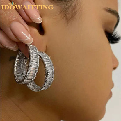 Luxury Gold CZ Hoop Earrings – Elegant Women’s Jewelry