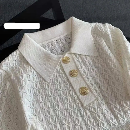 Chic Ice Silk Polo – Stylish and Comfortable Polo Shirt for Women