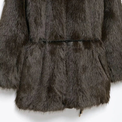 Retro Faux Fur Coat for Women