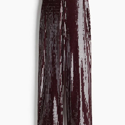 Y2K Sequined Wide-Leg Pants