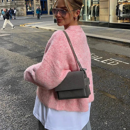 Pink Wool Cashmere Sweater for Women