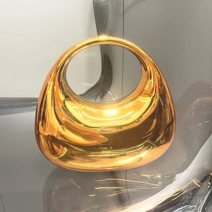 Golden Round Clutch – Elegant Evening Bag