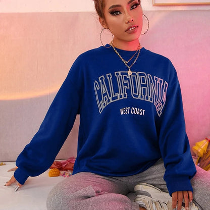 Women's California Print Sweatshirt - Casual and Trendy Pullover