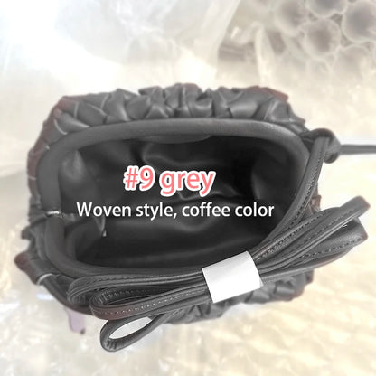 Women's PU Leather Cloud Bag - Ruched Dumpling Small Crossbody Clutch for Parties, Weddings, and Chic Style