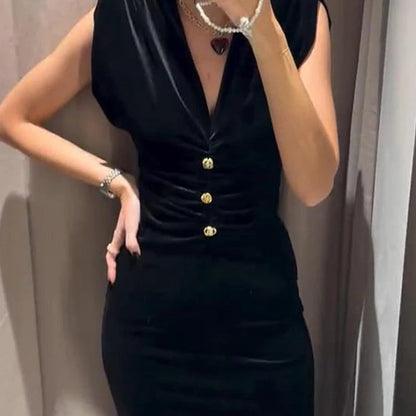 Elegant Velvet Evening Dress for Women