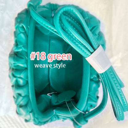 Women's PU Leather Cloud Bag - Ruched Dumpling Small Crossbody Clutch for Parties, Weddings, and Chic Style