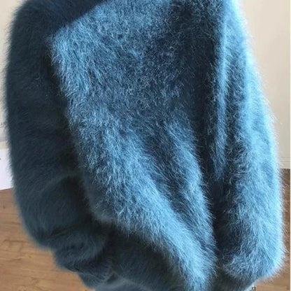 Cozy Mink Fleece Oversized Sweater – Soft and Warm Winter Pullover for Women