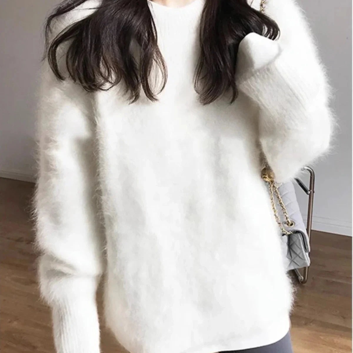 Cozy Mink Fleece Oversized Sweater – Soft and Warm Winter Pullover for Women