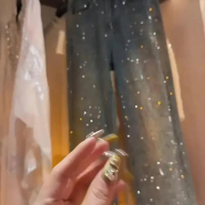 Shiny Diamond Rhinestone Jeans for Women