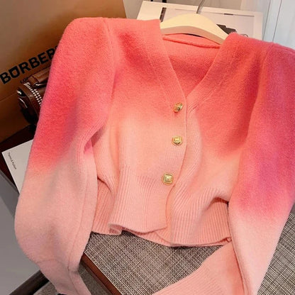 Gradient Knit Cardigan for Women