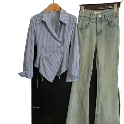 Irregular Waist Slim Shirt for Women