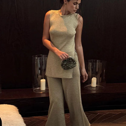 Glitter Vest and Pants Set – Sparkling Party Wear for Women