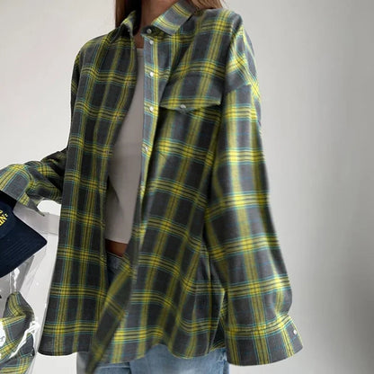Women's Oversized Plaid Shirt