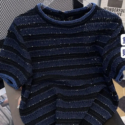 Striped Knit T-Shirt for Women