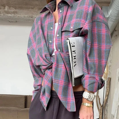 Women's Oversized Plaid Shirt