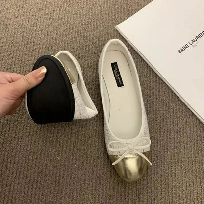 Bow Knot Ballet Flats - Stylish Women’s Ballet Shoes with Comfortable Fit and Bow Detail