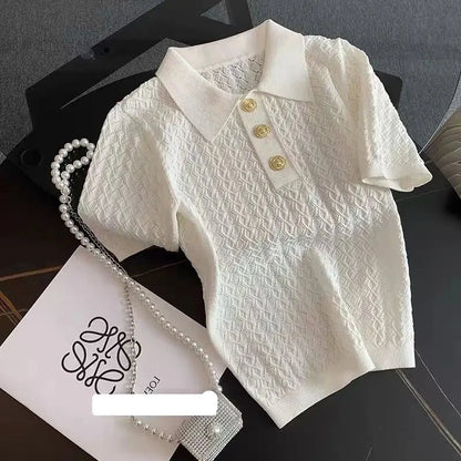 Chic Ice Silk Polo – Stylish and Comfortable Polo Shirt for Women