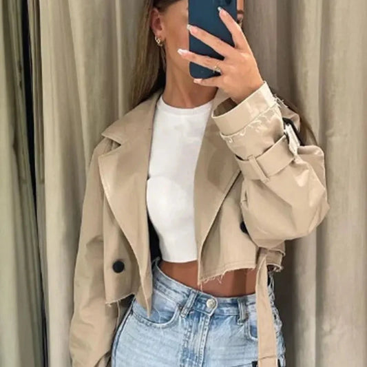 Women's Cropped Trench Coat