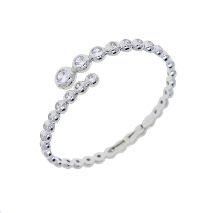 Geometric CZ Bangle – Elegant Bracelet for Women