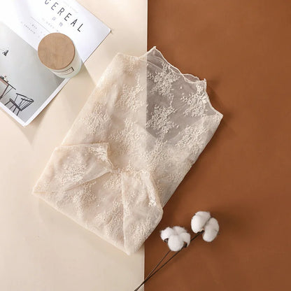 Sheer Lace Crop Top for Women