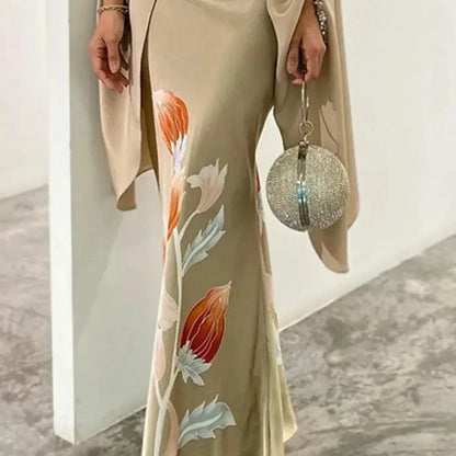 Elegant Floral Skirt Set for Women