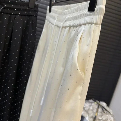 Rhinestone Wide Leg Pants for Women