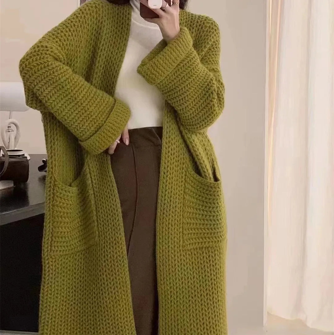 Women's Candy Color Cardigan - Vibrant and Cozy Knit Sweater