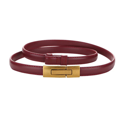 Elegant Leather Gold Buckle Belt – Stylish Women’s Adjustable Fashion Accessory