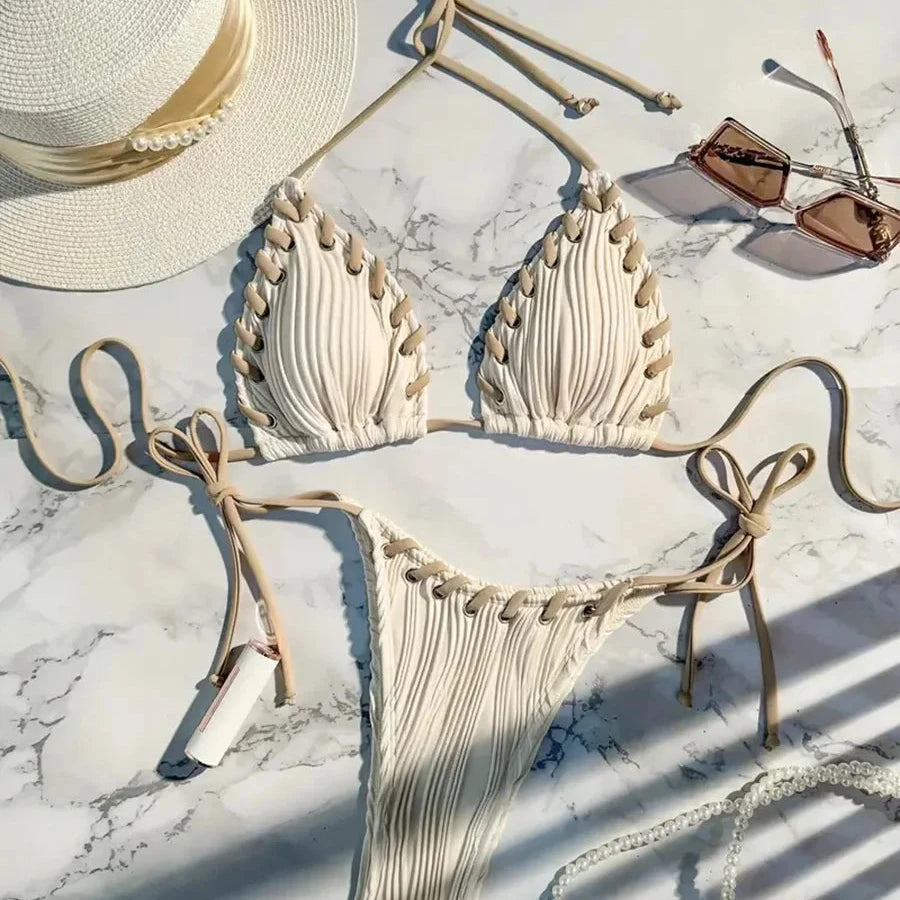 Flattering Halter Two-Piece Bikini for Women