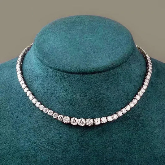 Elegant Moissanite Tennis Necklace – Sparkling Luxury Jewelry for Women