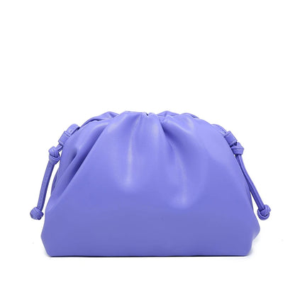 Women's PU Leather Cloud Bag - Ruched Dumpling Small Crossbody Clutch for Parties, Weddings, and Chic Style