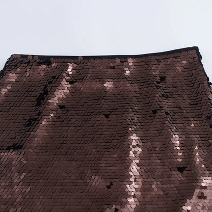 Sequined High-Waist Midi Skirt for Women