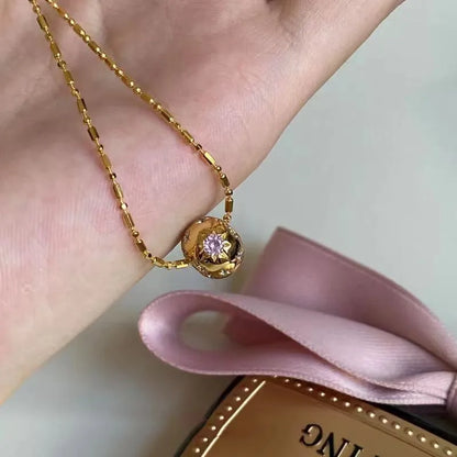 Starry Purple Pendant Necklace for Women