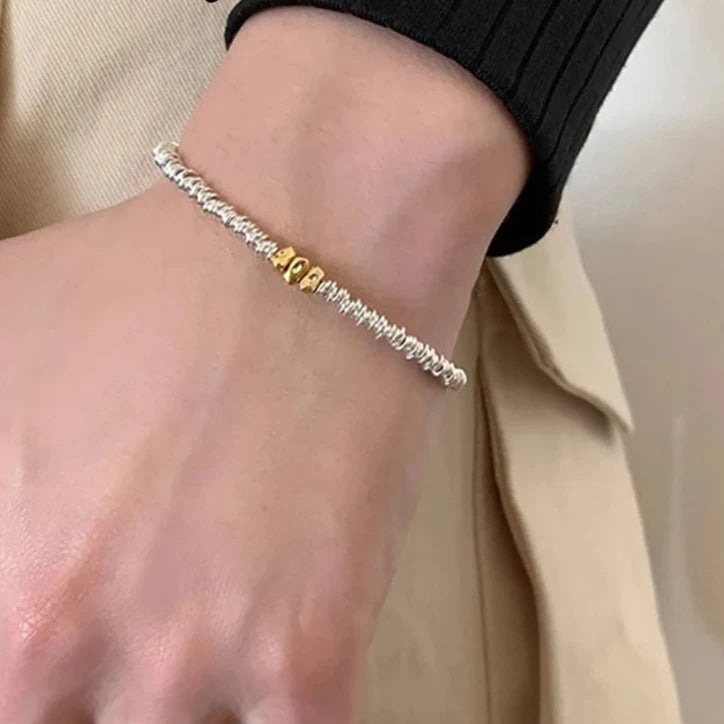 Irregular Geometric Beaded Bracelet for Women