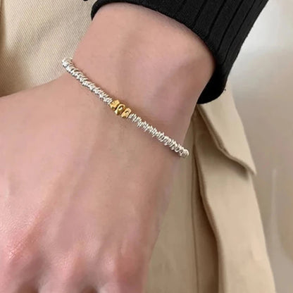 Irregular Geometric Beaded Bracelet for Women