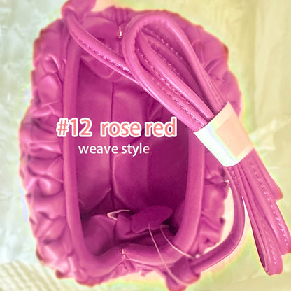 Women's PU Leather Cloud Bag - Ruched Dumpling Small Crossbody Clutch for Parties, Weddings, and Chic Style