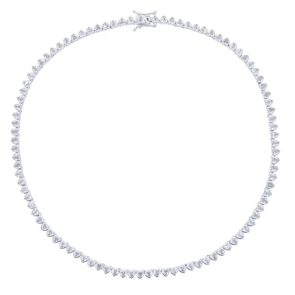 Geometric CZ Tennis Necklace – Elegant Jewelry with Cubic Zirconia Stones
