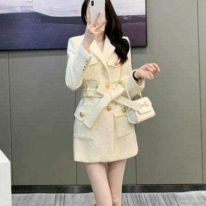 Elegant Double-Breasted Long Coat – Stylish and Sophisticated Winter Outerwear for Women