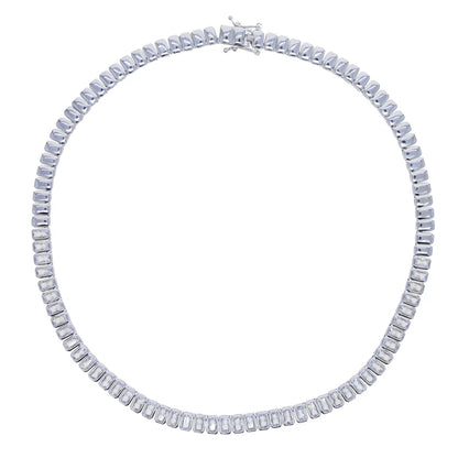 Geometric CZ Tennis Necklace – Elegant Jewelry with Cubic Zirconia Stones
