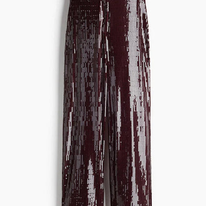 Y2K Sequined Wide-Leg Pants