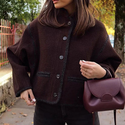 Retro Wool Blend Coat for Women