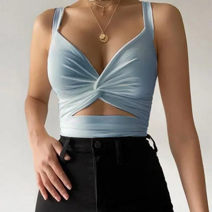 Crisscross Halter Crop Top – Trendy and Comfortable Women's Fashion