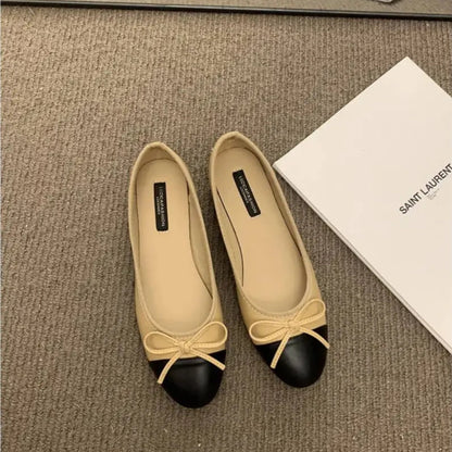 Bow Knot Ballet Flats - Stylish Women’s Ballet Shoes with Comfortable Fit and Bow Detail