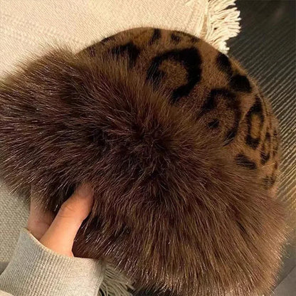 Women's Winter Fur Cap - Plush Fluffy Bomber Style Hat for Skiing and Ear Protection