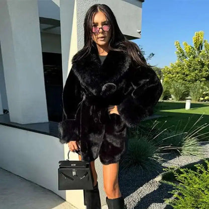 Vintage Faux Fur Fox Coat