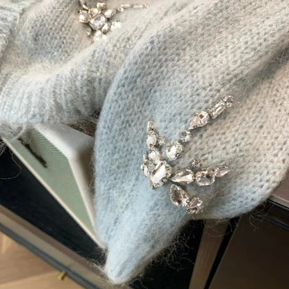 Diamond-Inlaid Elephant Knitted Jacket – Luxury Designer Sweater with Sparkling Elephant Design