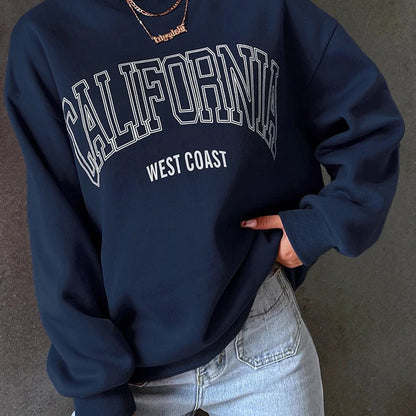 Women's California Print Sweatshirt - Casual and Trendy Pullover
